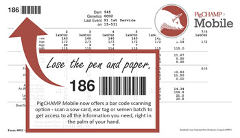 sow card with bar code