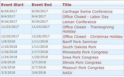 Upcoming Events